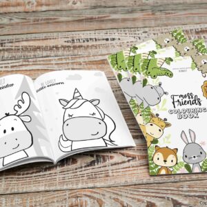 knižka s obrázkom kresleného zvieratka a omaľovánka s obrázkom kresleného zvieratka machovy obraz, stabilizovany mach, machová stena, machová dekorácia