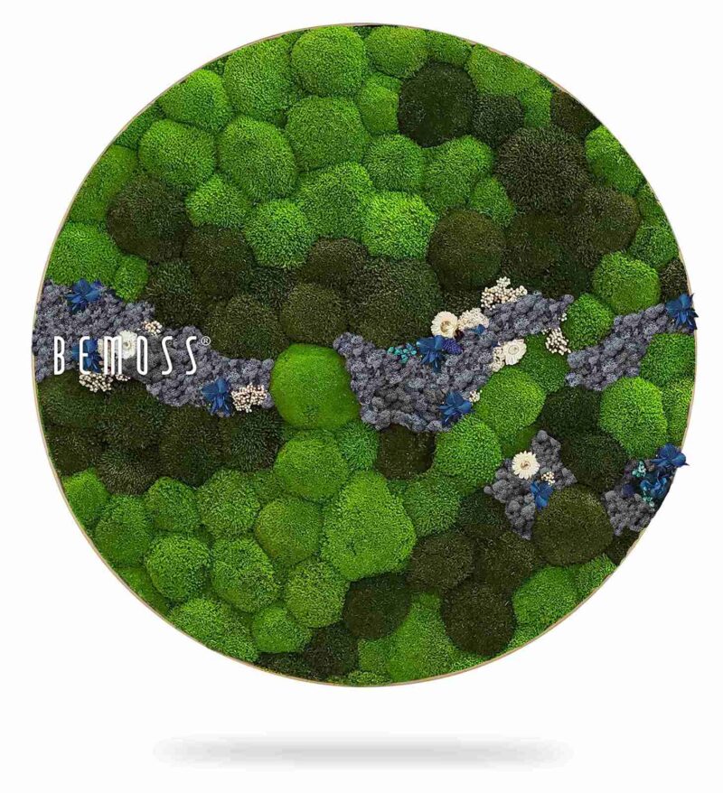 Moosbild Rund KUGELMOOS COSMO Blue